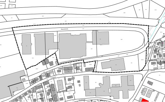 Abgrenzungslangeplan des Bebauungsplans Campus I in Maulburg