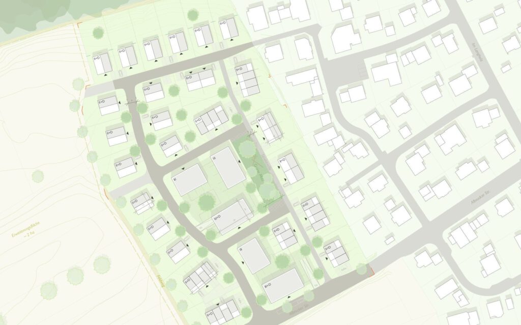 Lageplan des Bebauungsplans Obere Hatteläcker in Dogern