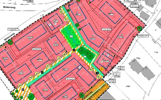 Ausschnitt des Bebauungsplans Kandergrund in Binzen