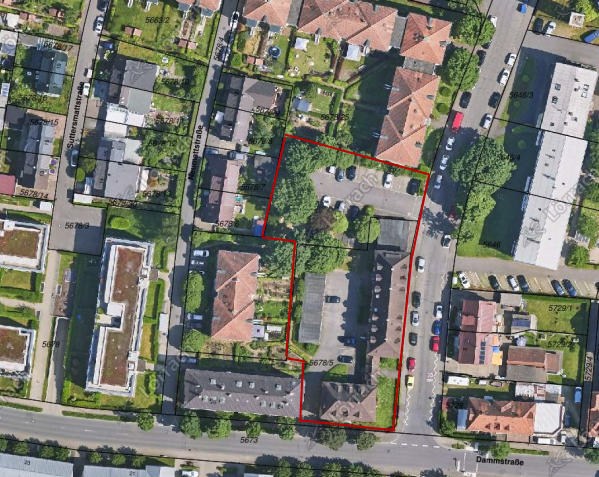 Luftbild Dammstraße / Käppelestraße in Lörrach